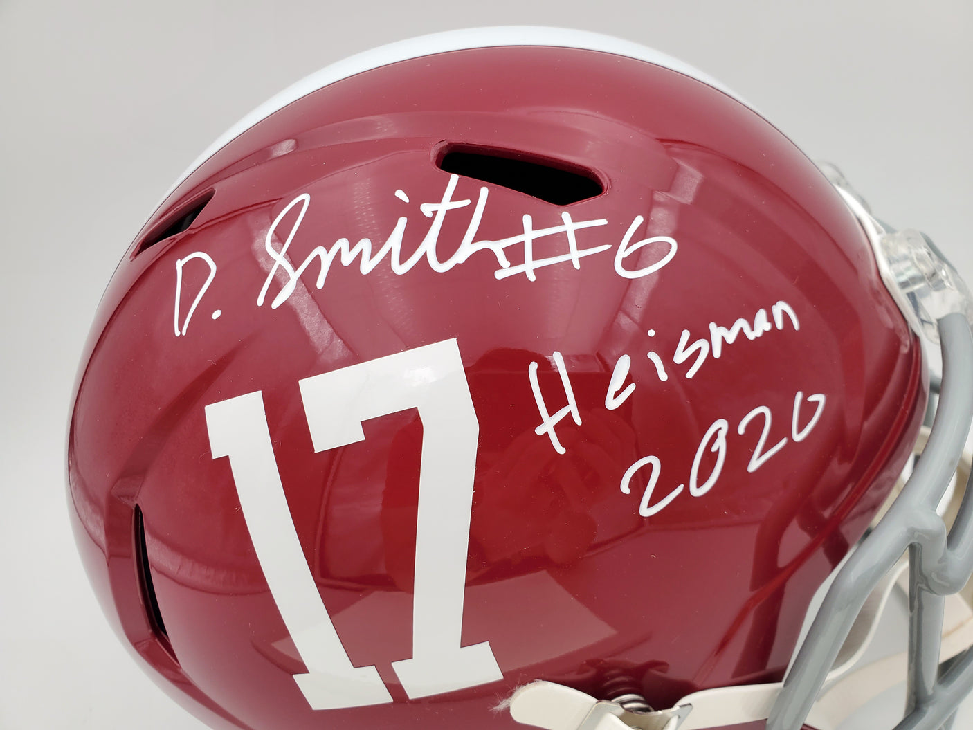 Devonta Smith Autographed Alabama Crimson Tide Full Size Speed Replica Helmet "Heisman 2020" Beckett BAS Stock #189555