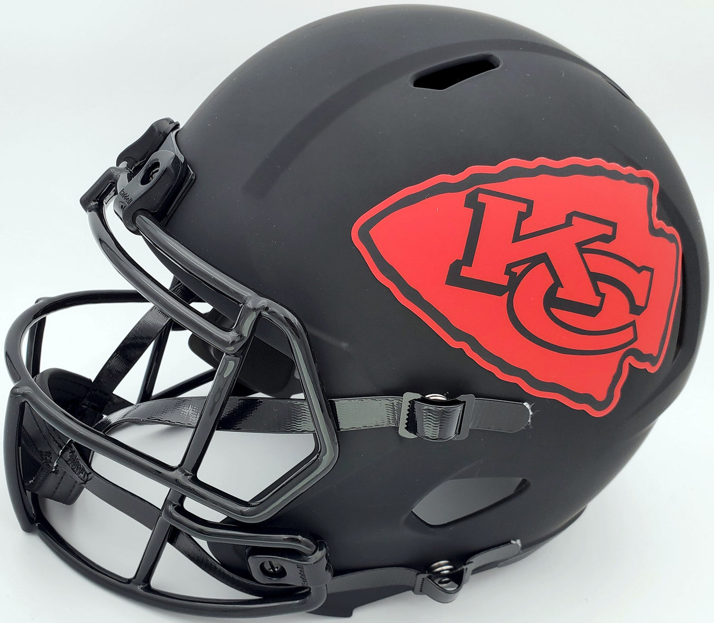 Warren Moon Autographed Kansas City Chiefs Eclipse Black Full Size Speed Replica Helmet "HOF 06" MCS Holo Stock #187026