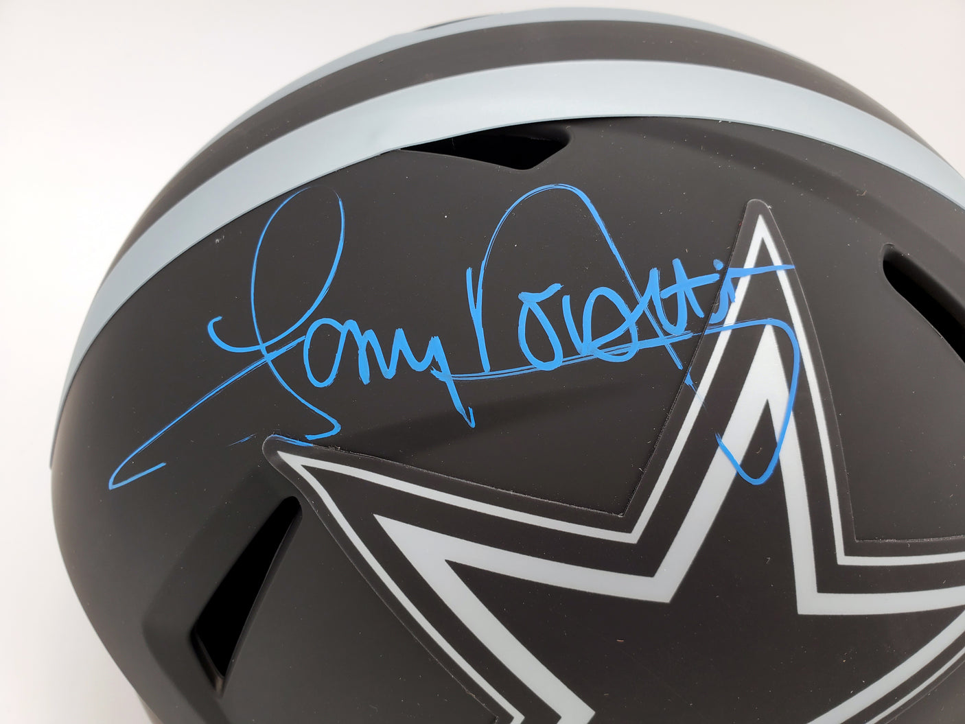 Tony Dorsett Autographed Eclipse Black Dallas Cowboys Full Size Speed Replica Helmet Beckett BAS Stock #185837