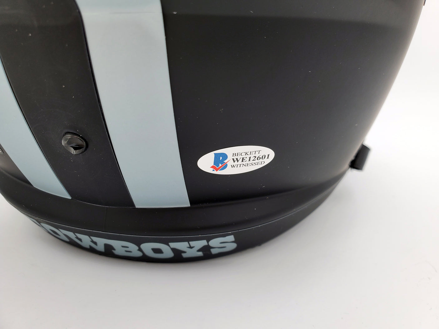 Roger Staubach Autographed Eclipse Black Dallas Cowboys Full Size Speed Replica Helmet Beckett BAS Stock #185835