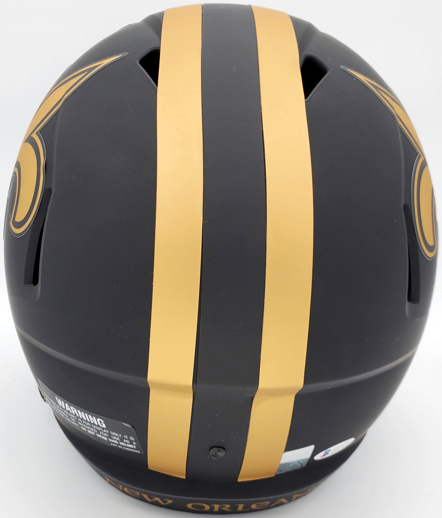 Drew Brees Autographed New Orleans Saints Black Eclipse Full Size Speed Replica Helmet "SB XLIV MVP" Beckett BAS Stock #185737