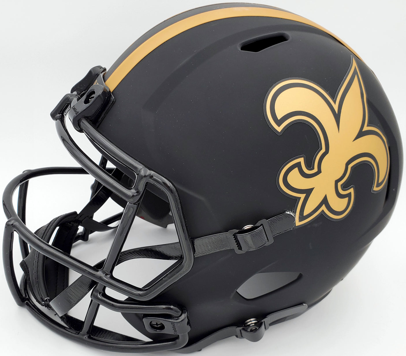 Drew Brees Autographed New Orleans Saints Black Eclipse Full Size Speed Replica Helmet "SB XLIV MVP" Beckett BAS Stock #185737