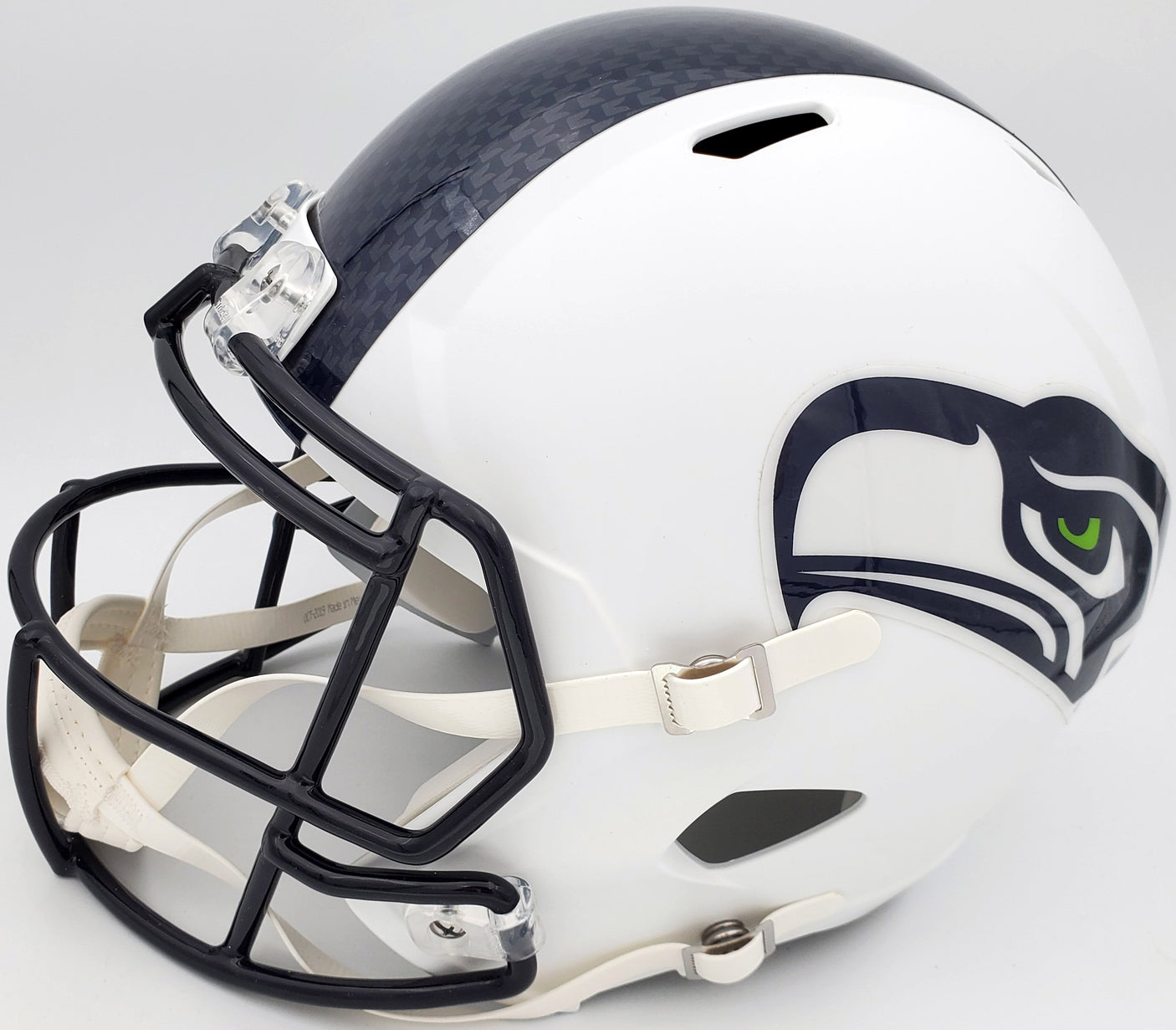 Russell Wilson Autographed Seattle Seahawks Flat Matte White Full Size Speed Replica Helmet RW Holo Stock #178958