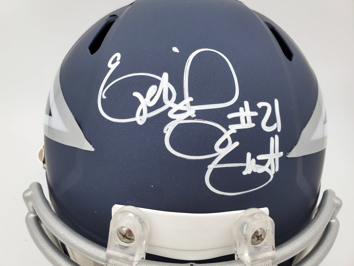 Ezekiel Elliott Autographed Dallas Cowboys AMP Full Size Speed Replica Helmet Beckett BAS Stock #159548
