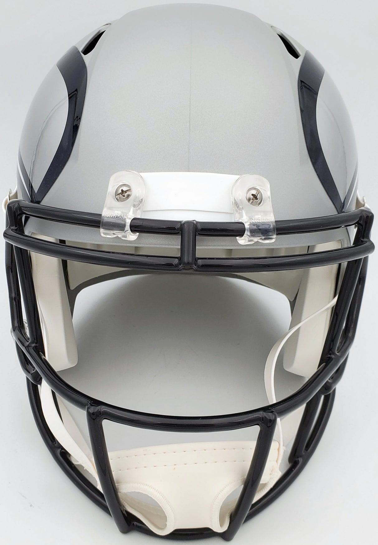 Russell Wilson Autographed Seattle Seahawks Gray AMP Full Size Speed Replica Helmet In Blue RW Holo Stock #159113