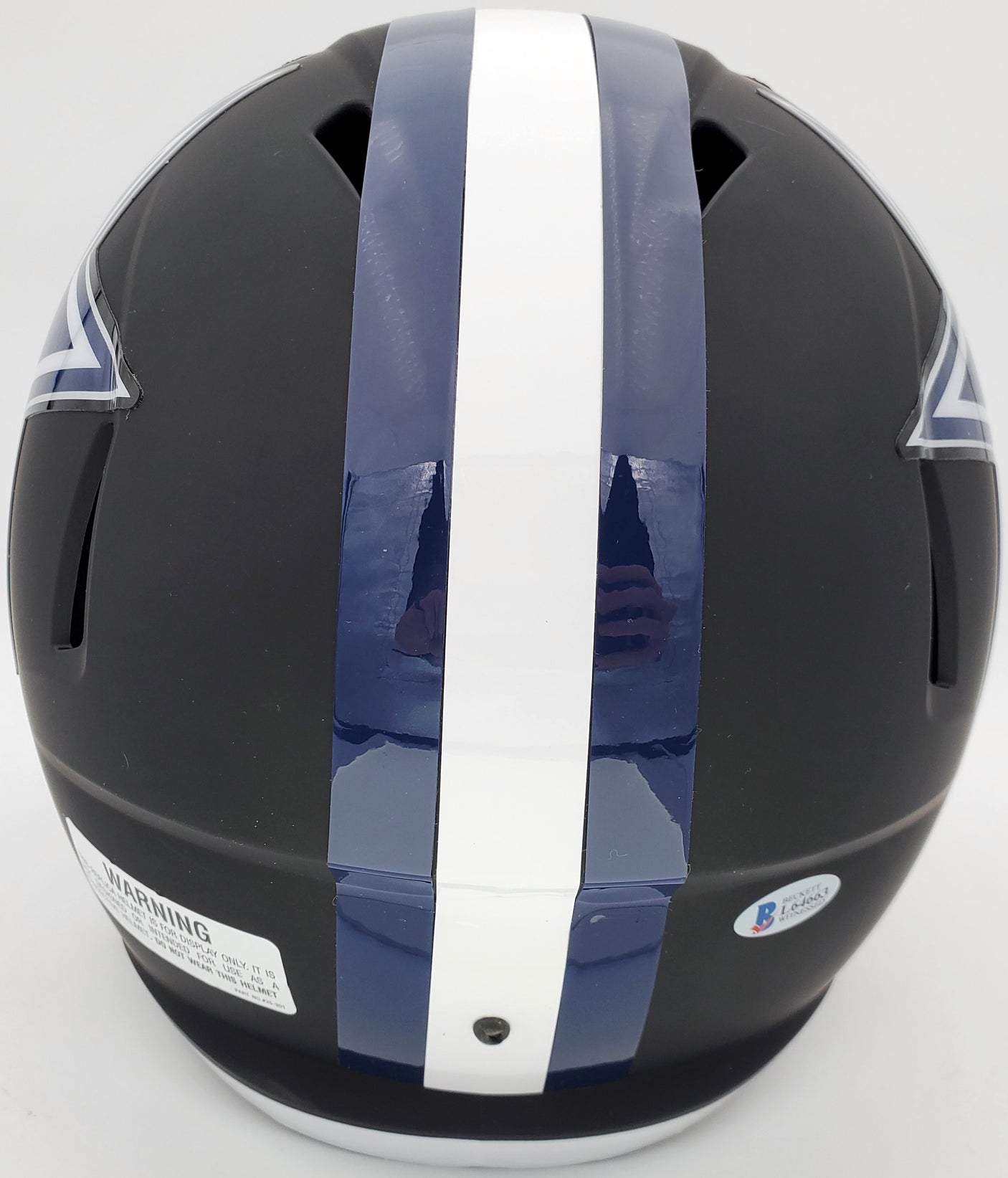 Ezekiel Elliott Autographed Dallas Cowboys Matte Black Full Size Speed Replica Helmet Beckett BAS Stock #146377
