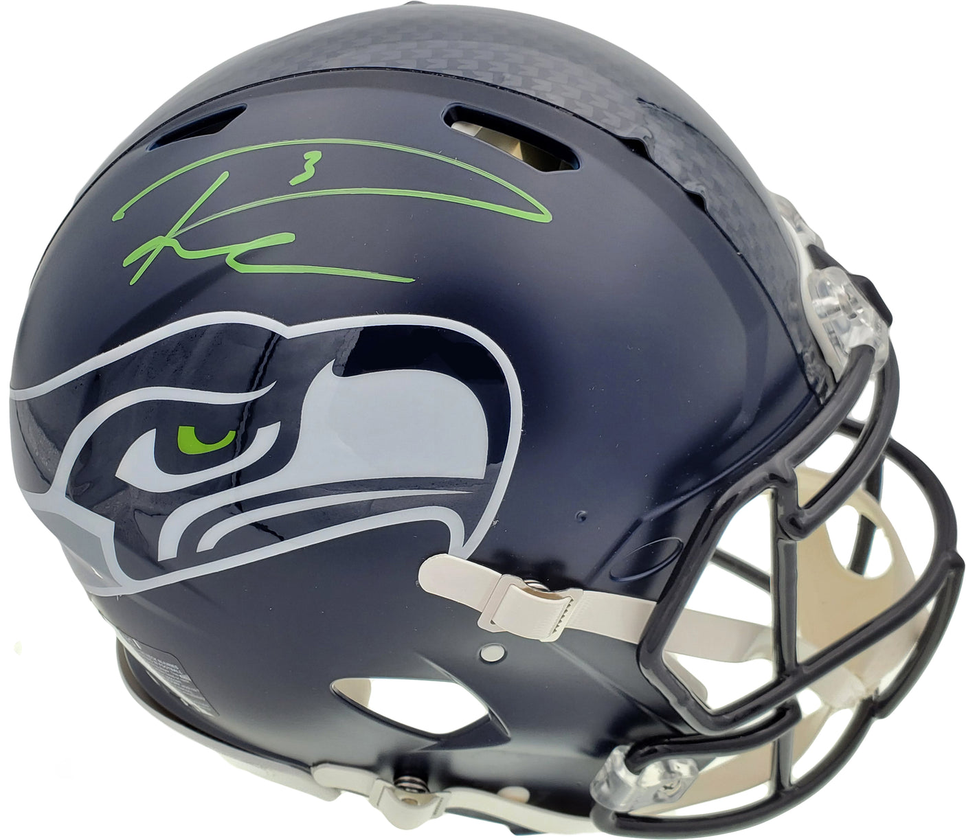 Russell Wilson Autographed Seattle Seahawks Full Size Speed Authentic Helmet In Green RW Holo Stock #145783