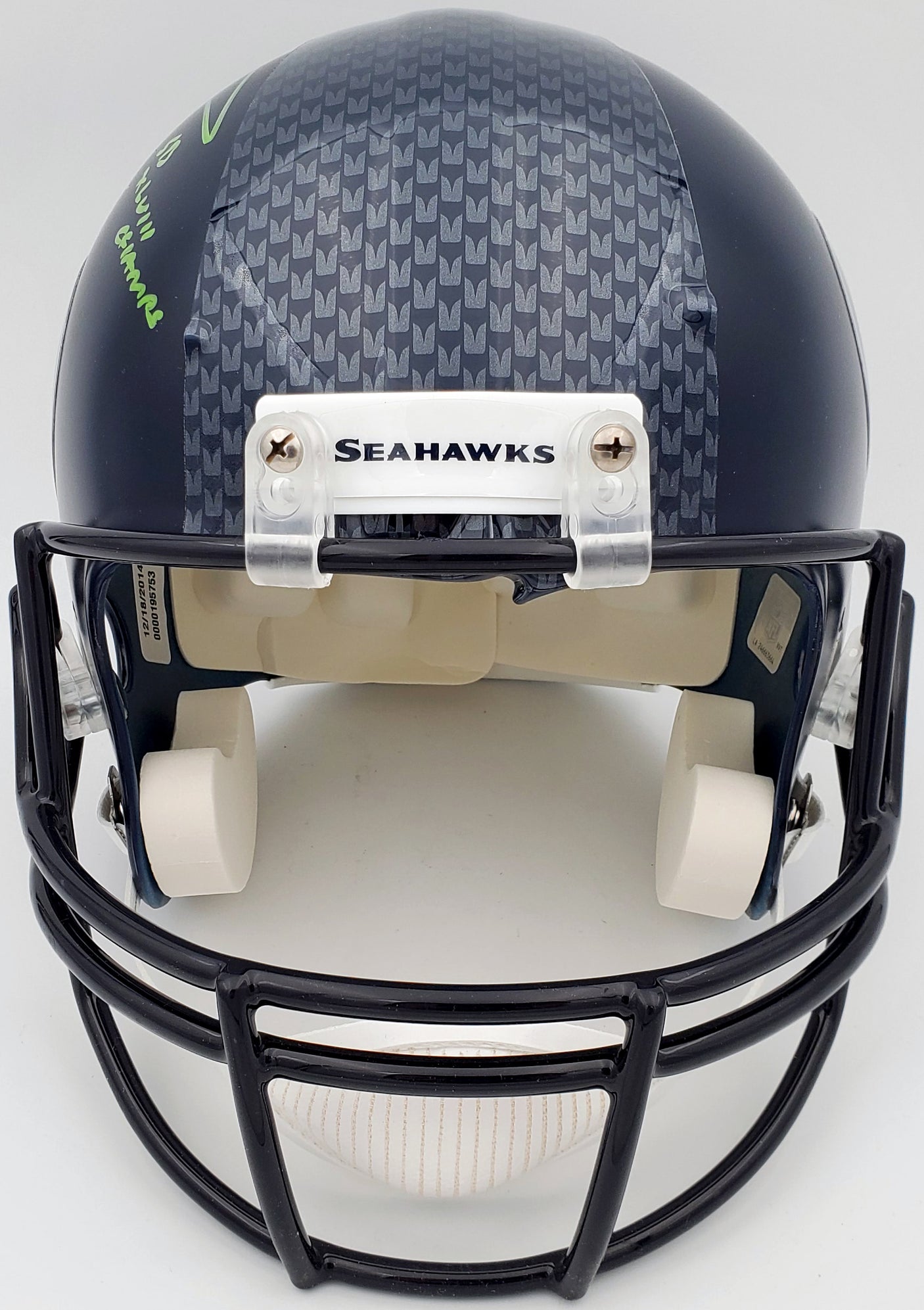 Russell Wilson Autographed Seattle Seahawks Full Size Replica Helmet "SB XLVIII Champs" In Green RW Holo Stock #72372