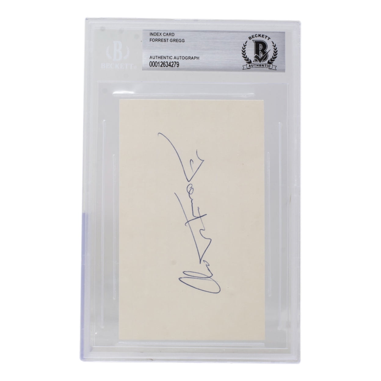 Forrest Gregg Signed Slabbed Green Bay Packers Index Card BAS - Sports Integrity