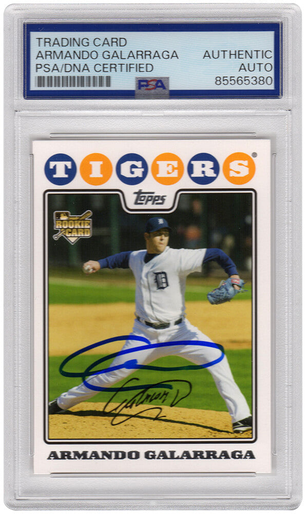 Armando Galarraga Signed Detroit Tigers 2008 Topps Update Rookie Baseball Card #UH153 - (PSA Encapsulated)
