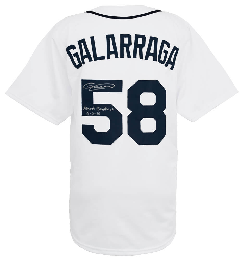 Armando Galarraga Signed White Custom Baseball Jersey w/Almost Perfect 6-2-10