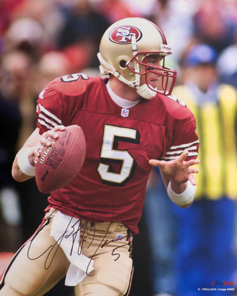 Jeff Garcia Signed San Francisco 49ers Red Jersey Passing 16x20 Photo