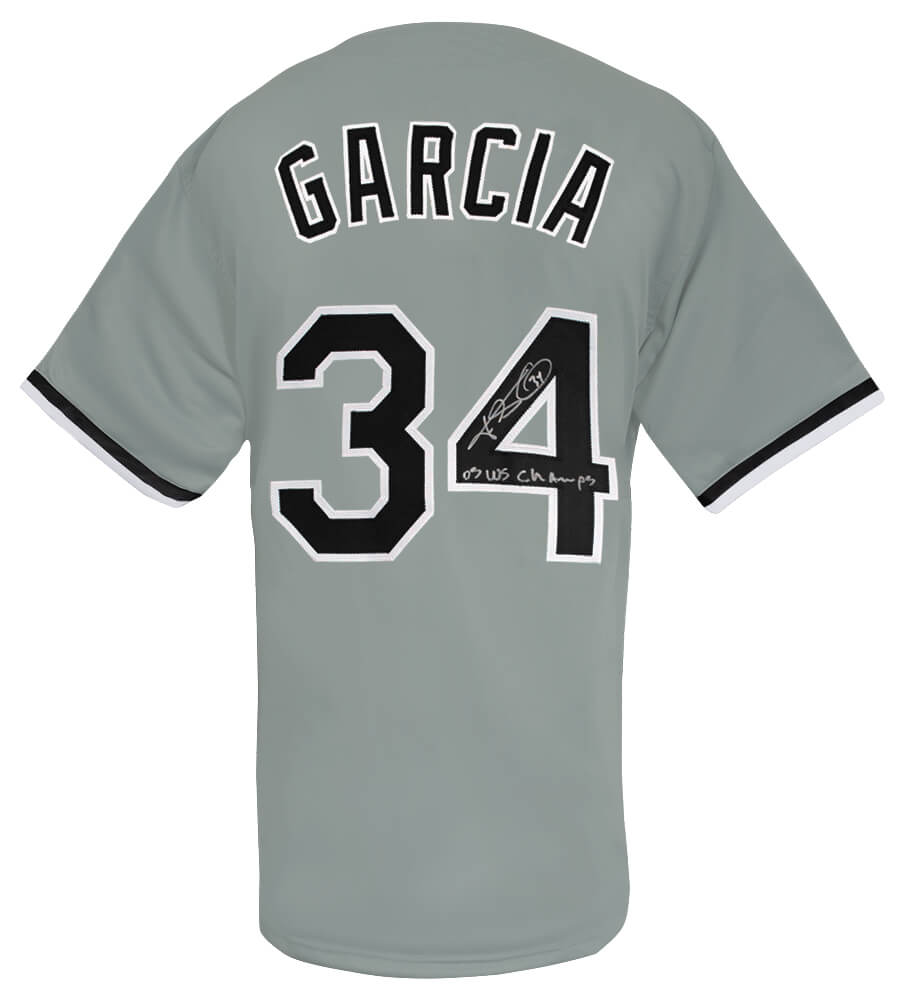 Freddy Garcia Signed Grey Custom Baseball Jersey w/05 WS Champs