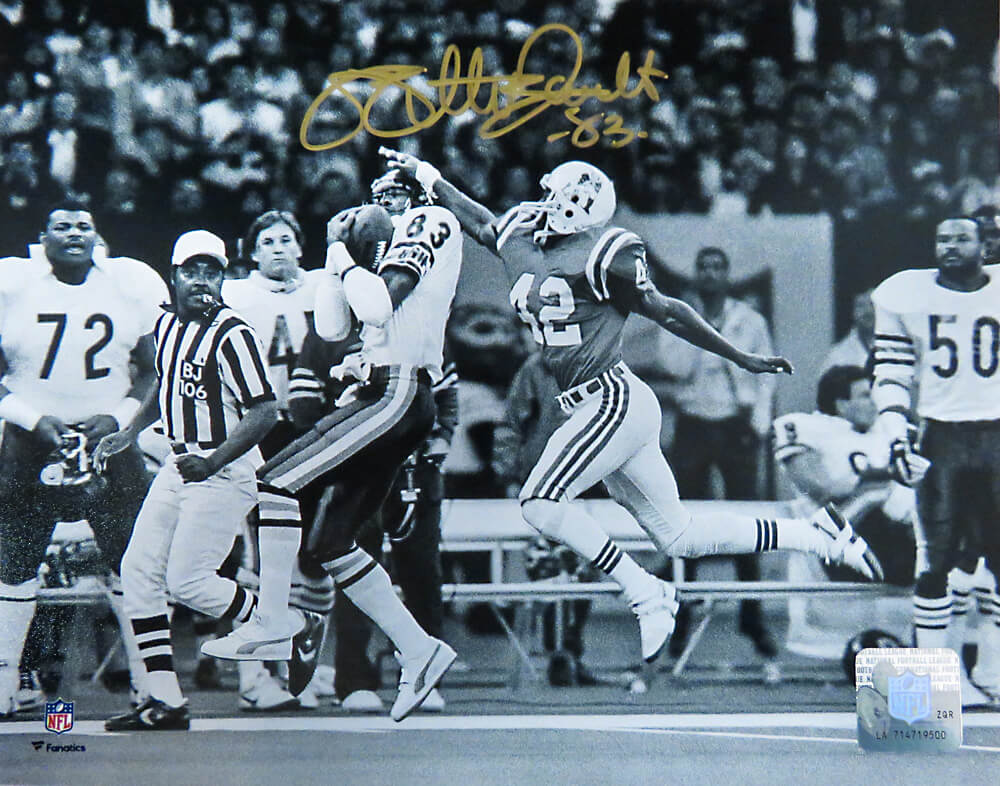 Willie Gault Signed Chicago Bears Super Bowl XX Catch B&W 8x10 Photo