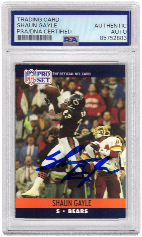 Shaun Gayle Signed Chicago Bears 1990 Pro-Set Rookie Football Trading Card #450 - (PSA Encapsulated)