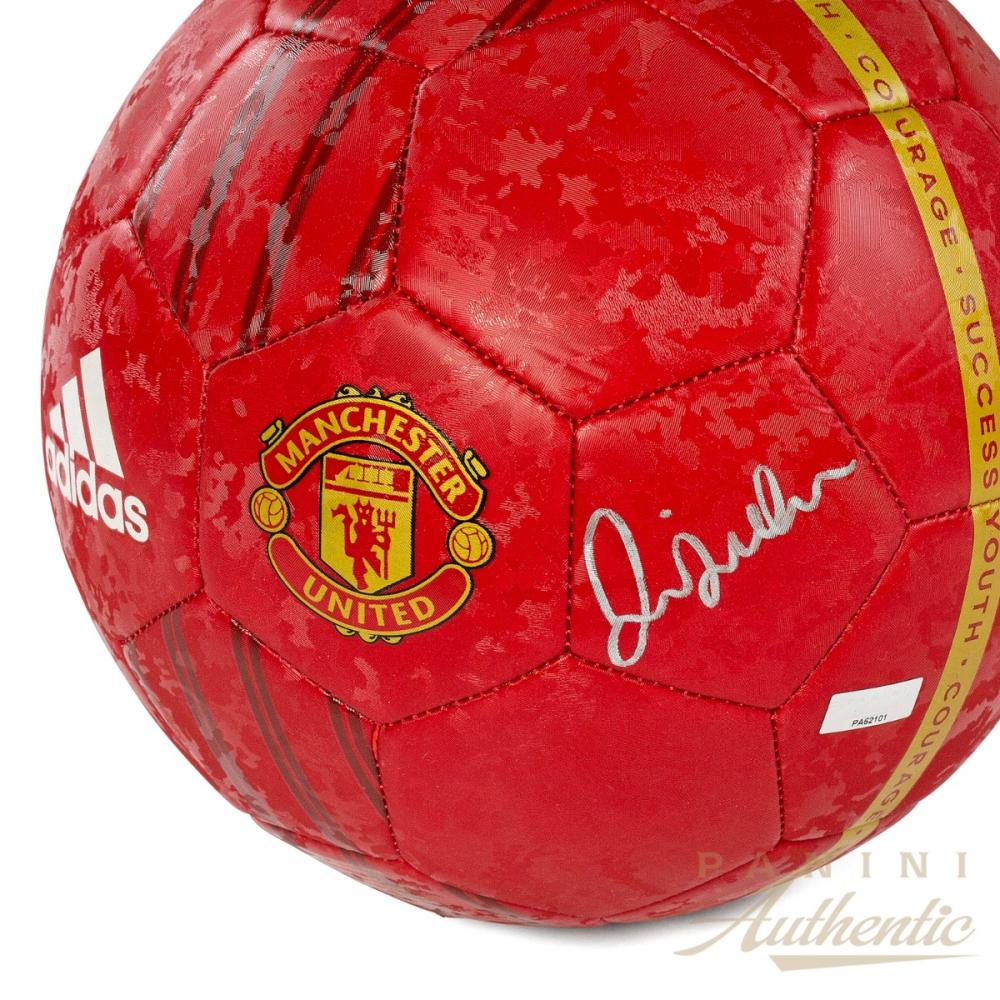 David Beckham Autographed Manchester United Red Adidas Soccer Ball Panini
