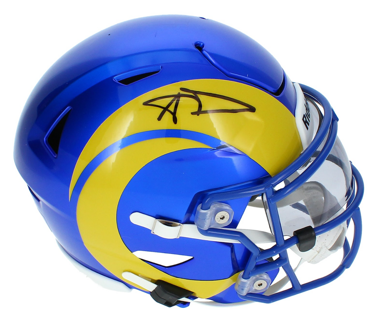 Aaron Donald Autographed Los Angeles Rams Midi Speedflex Helmet Beckett Witnessed