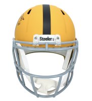 Jaylen Warren Autographed Pittsburgh Steelers Yellow 2025 Alternate Speed Full Size Helmet Beckett Witnessed