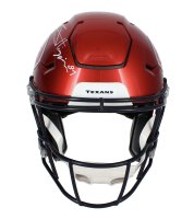 Jayden Higgins Autographed Houston Texans Red 2022 Alternate Speedflex Authentic Helmet Beckett Witnessed