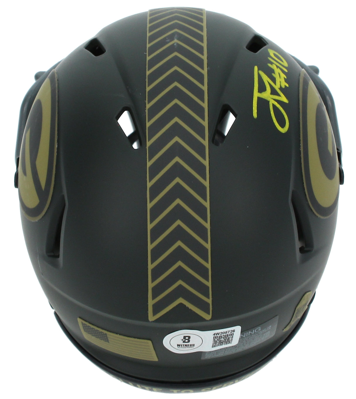 Jordan Love Autographed Green Bay Packers 2025 Salute to Service Speed Mini Helmet Beckett Witnessed