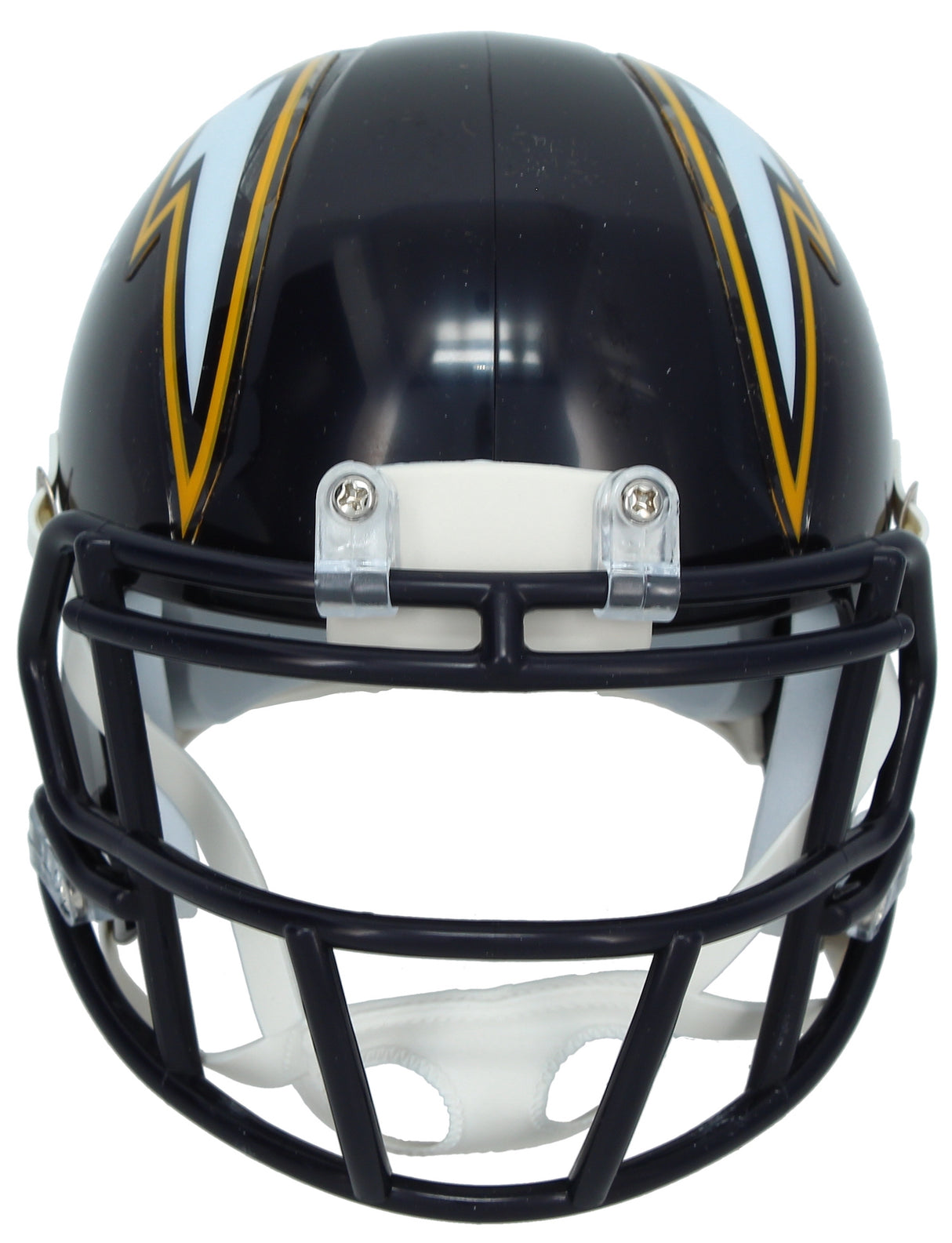 Omarion Hampton Autographed Chargers 1988-06 Throwback Speed Mini Helmet Beckett Witnessed