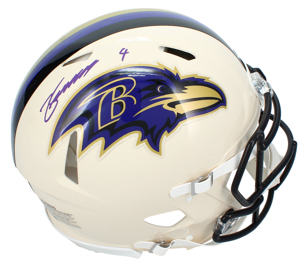 Zay Flowers Autographed Baltimore Ravens RETRO Speed Authentic Helmet Beckett Witnessed