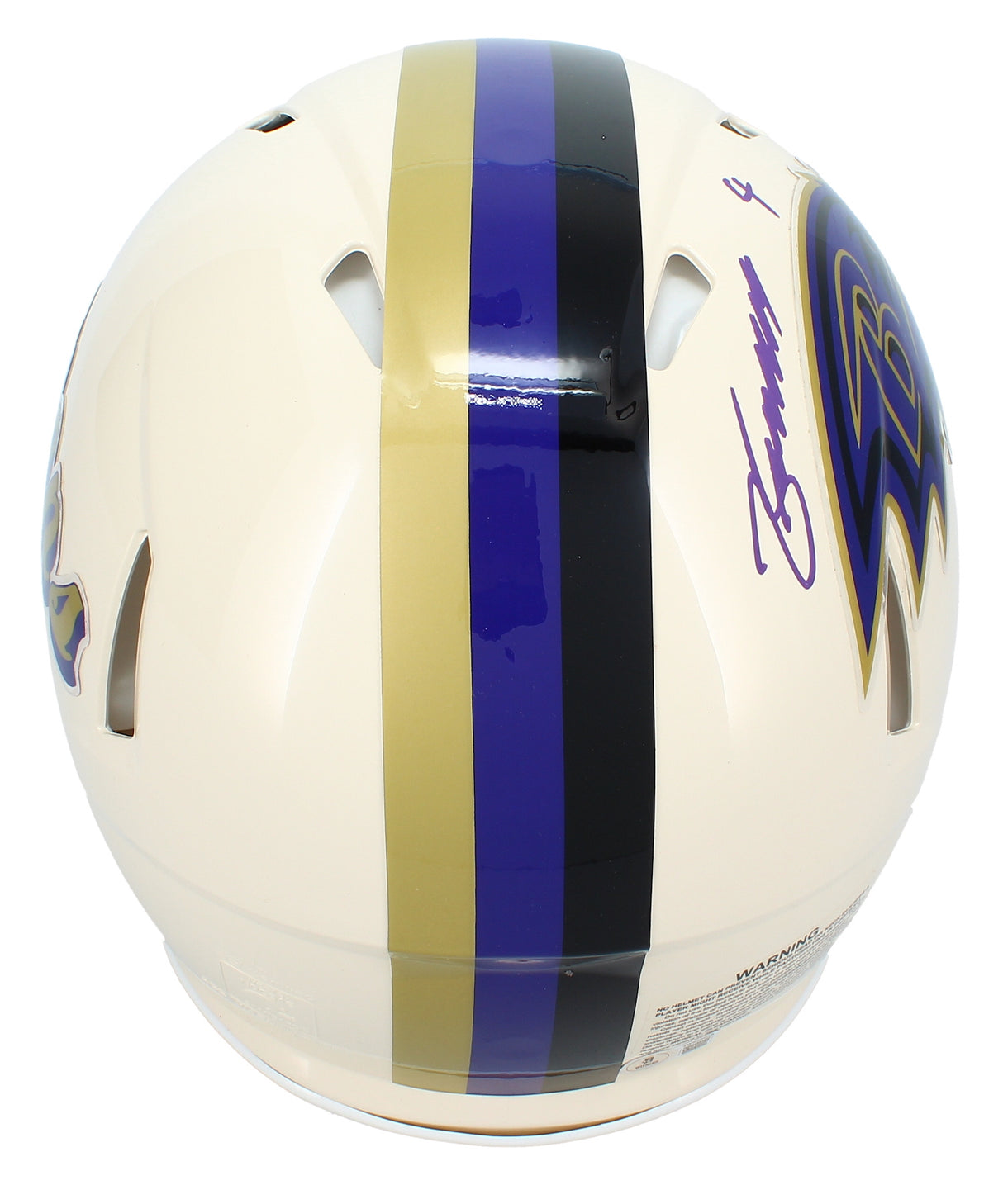 Zay Flowers Autographed Baltimore Ravens RETRO Speed Authentic Helmet Beckett Witnessed
