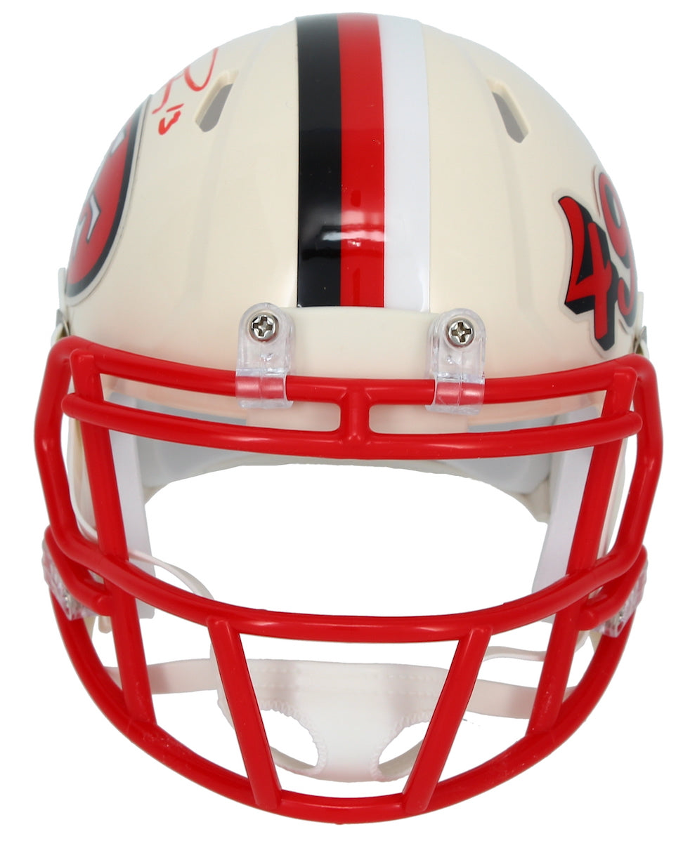 Brock Purdy Autographed San Francisco 49ers RETRO Speed Mini Helmet Beckett Witnessed