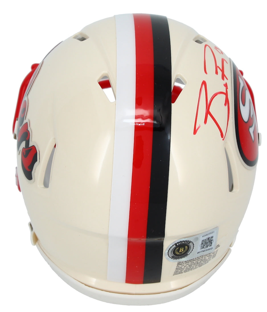 Brock Purdy Autographed San Francisco 49ers RETRO Speed Mini Helmet Beckett Witnessed