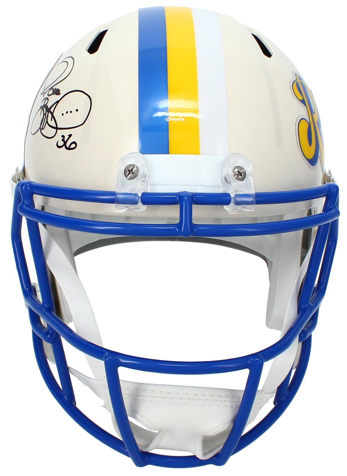 Jerome Bettis Autographed Los Angeles Rams RETRO Speed Full Size Helmet Beckett Witnessed