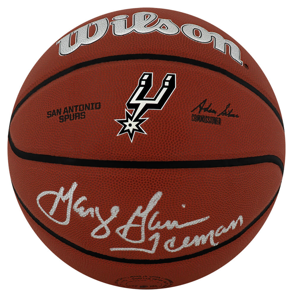 George Gervin Signed San Antonio Spurs Logo Wilson Alliance NBA Basketball w/Iceman