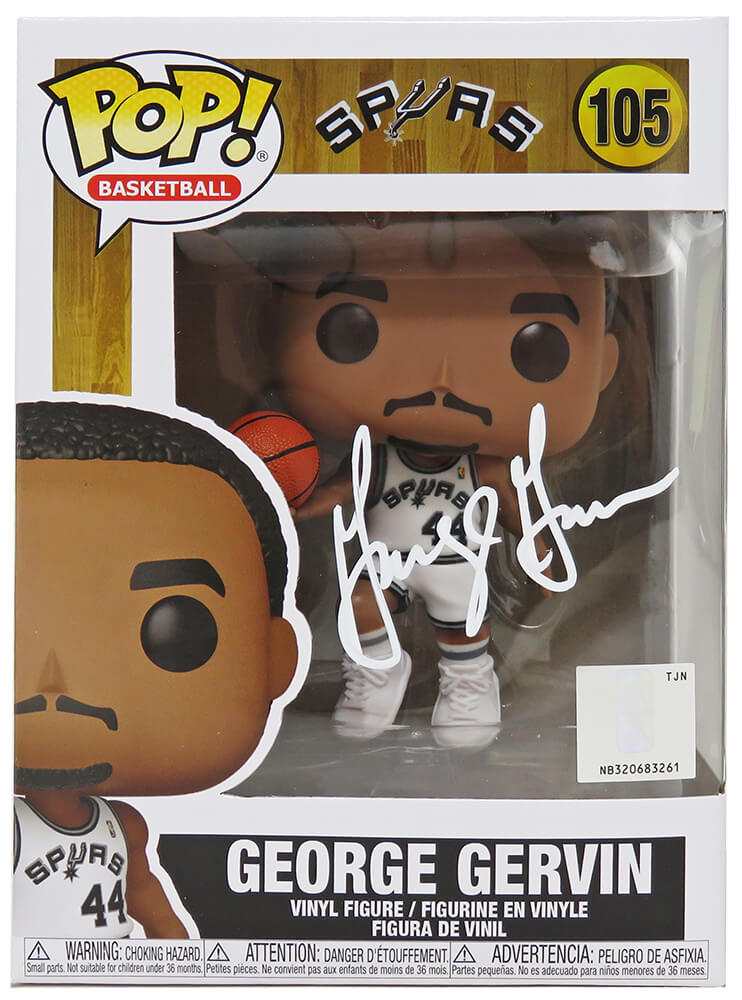 George Gervin Signed San Antonio Spurs Funko Pop Doll #105
