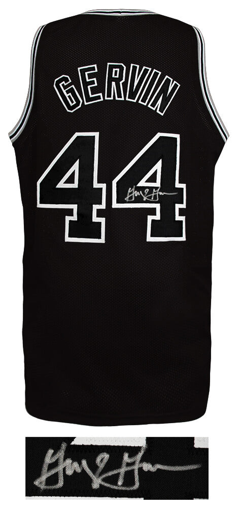 George Gervin Signed Black Throwback Custom Basketball Jersey