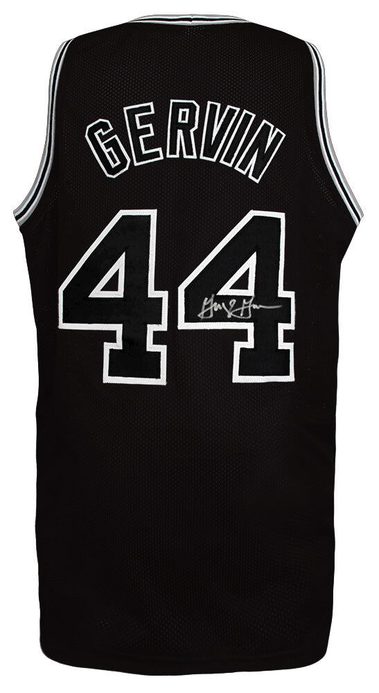 George Gervin Signed Black Throwback Custom Basketball Jersey