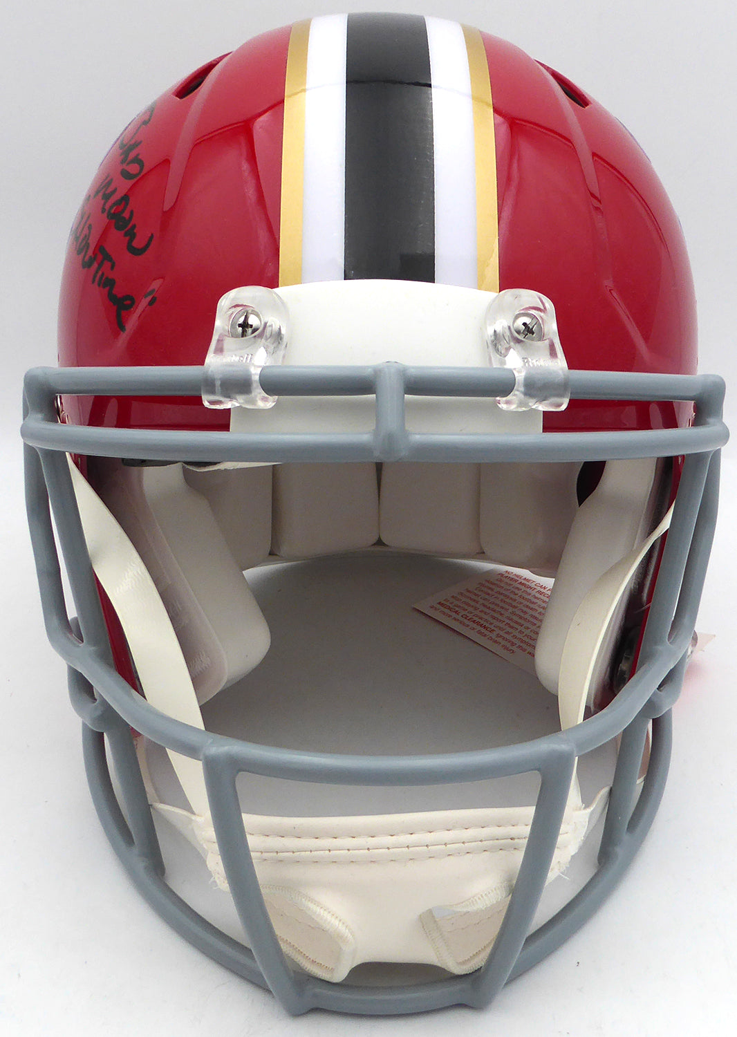 Andre Rison Autographed Atlanta Falcons Red Throwback Full Size Authentic Helmet "Bad Moon Showtime" (Smudged) Beckett BAS Witness #3W056106
