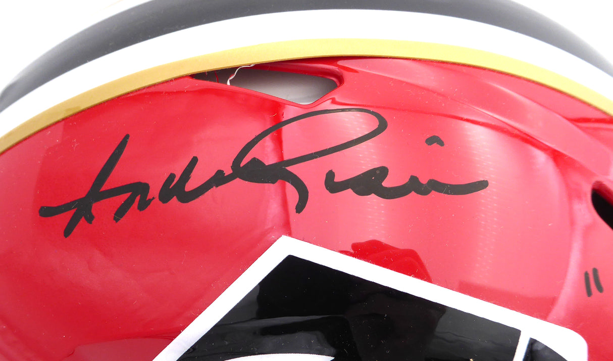 Andre Rison Autographed Atlanta Falcons Red Throwback Full Size Authentic Helmet "Bad Moon Showtime, All Pro" (Smudged) Beckett BAS Witness #3W056109