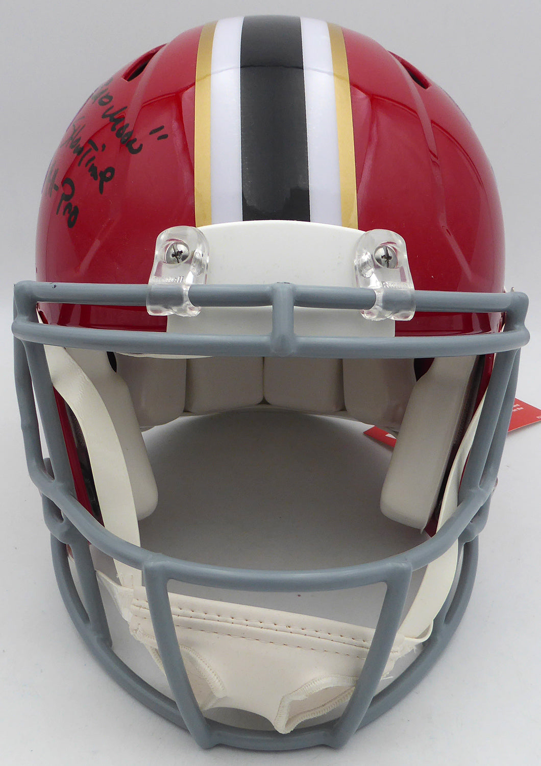 Andre Rison Autographed Atlanta Falcons Red Throwback Full Size Authentic Helmet "Bad Moon Showtime, All Pro" (Smudged) Beckett BAS Witness #3W056109