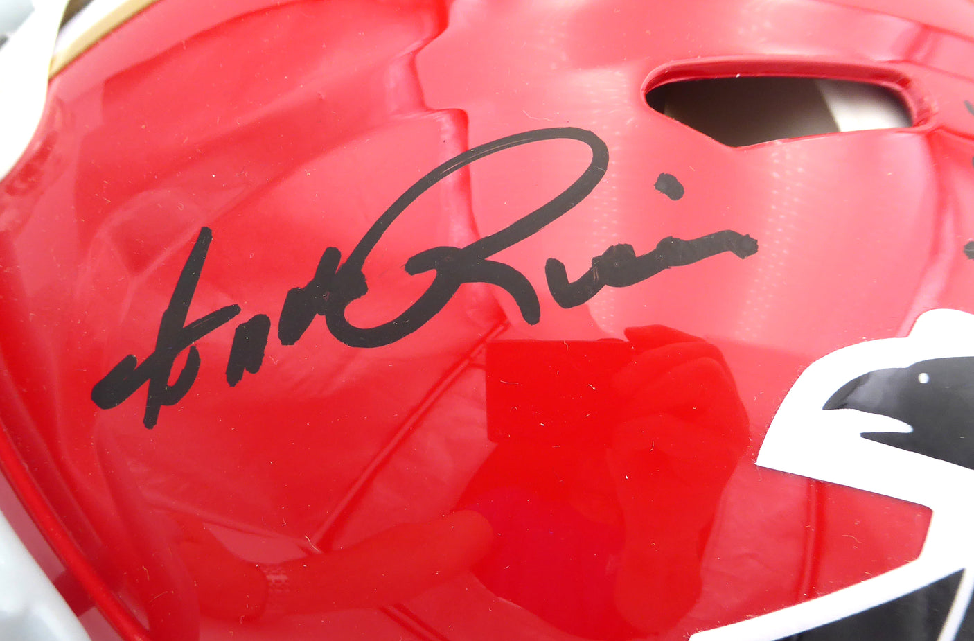 Andre Rison Autographed Atlanta Falcons Red Throwback Full Size Authentic Helmet "Bad Moon Showtime" Beckett BAS Witness #3W056105