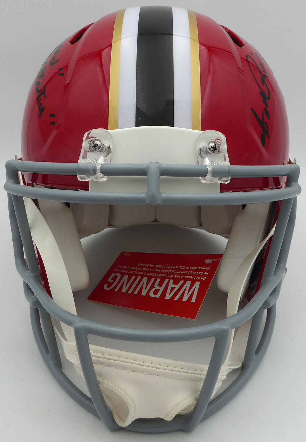 Andre Rison Autographed Atlanta Falcons Red Throwback Full Size Authentic Helmet "Bad Moon Showtime" Beckett BAS Witness #3W056105