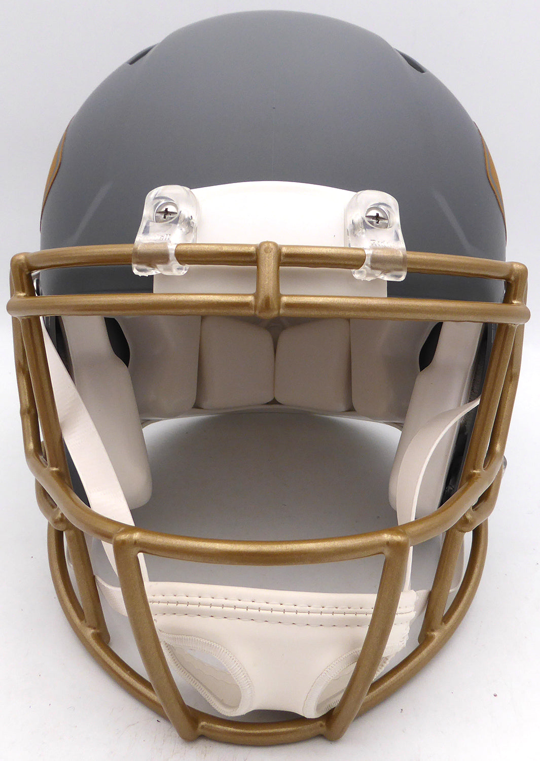 Travis Kelce Autographed Kansas City Chiefs Slate Gray Full Size Authentic Speed Helmet Beckett BAS Witness #2W332670