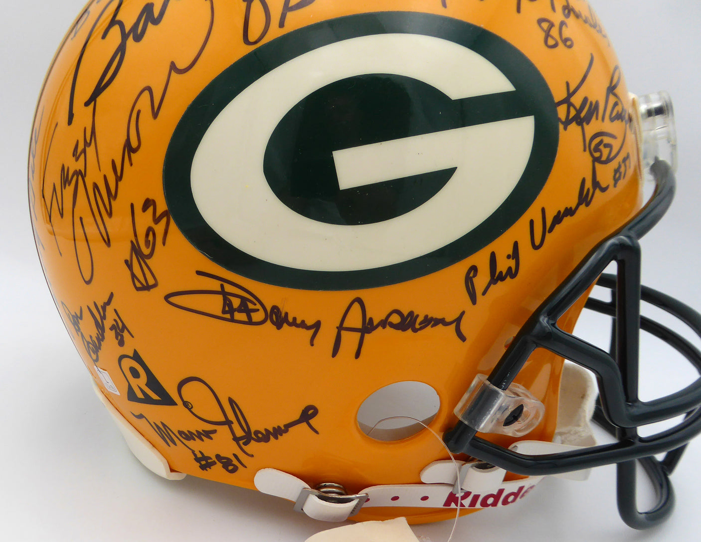 1966 Super Bowl I Champions Autographed Authentic Full Size Helmet Green Bay Packers 26 Signatures Including Bart Starr Beckett BAS #AE08384