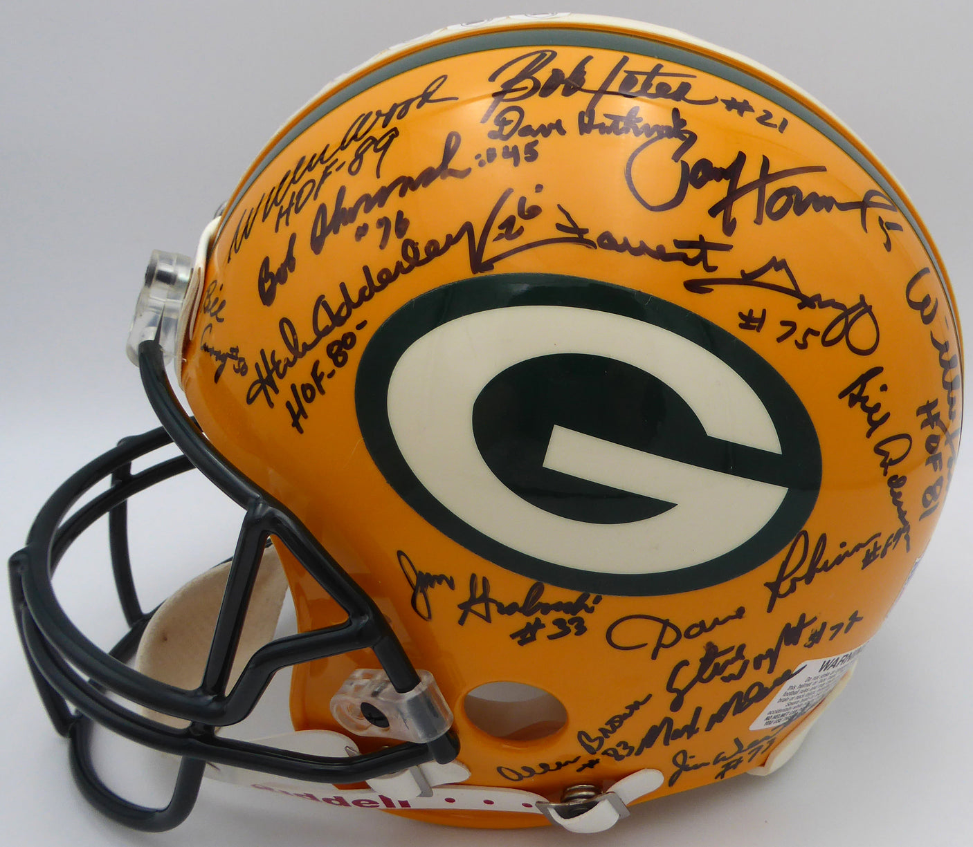 1966 Super Bowl I Champions Autographed Authentic Full Size Helmet Green Bay Packers 26 Signatures Including Bart Starr Beckett BAS #AE08384