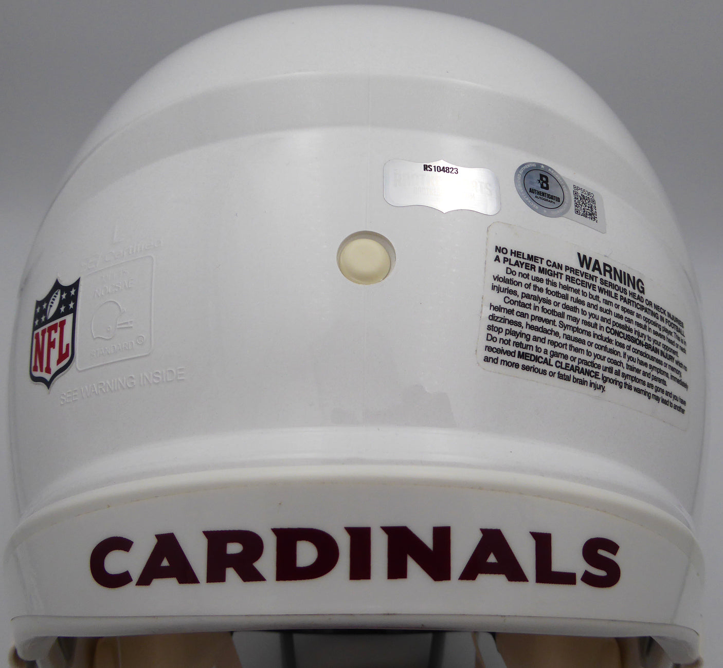 Simeon Rice Autographed Authentic Full Size Helmet Arizona Cardinals With Visor Beckett BAS QR #BP55362