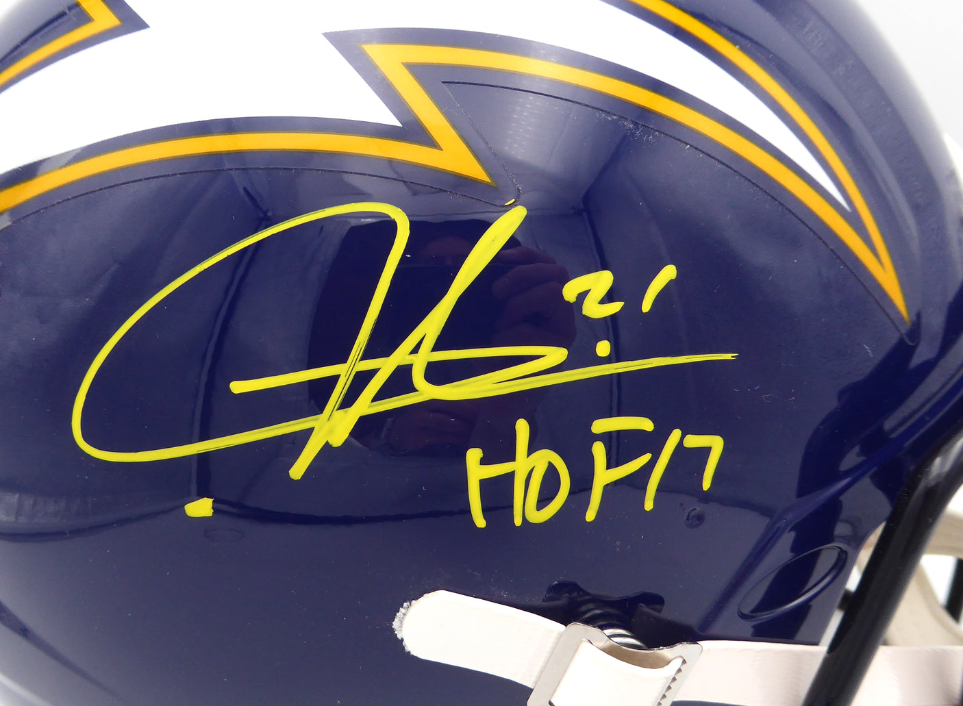 LaDainian Tomlinson Autographed Authentic Full Size Helmet San Diego Chargers "HOF 17" Beckett BAS Witness #WK49812