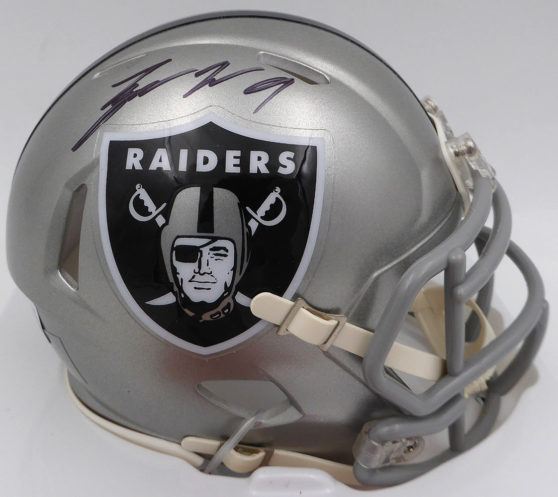 Tyree Wilson Autographed Las Vegas Raiders Mini Helmet Beckett BAS QR #W140894