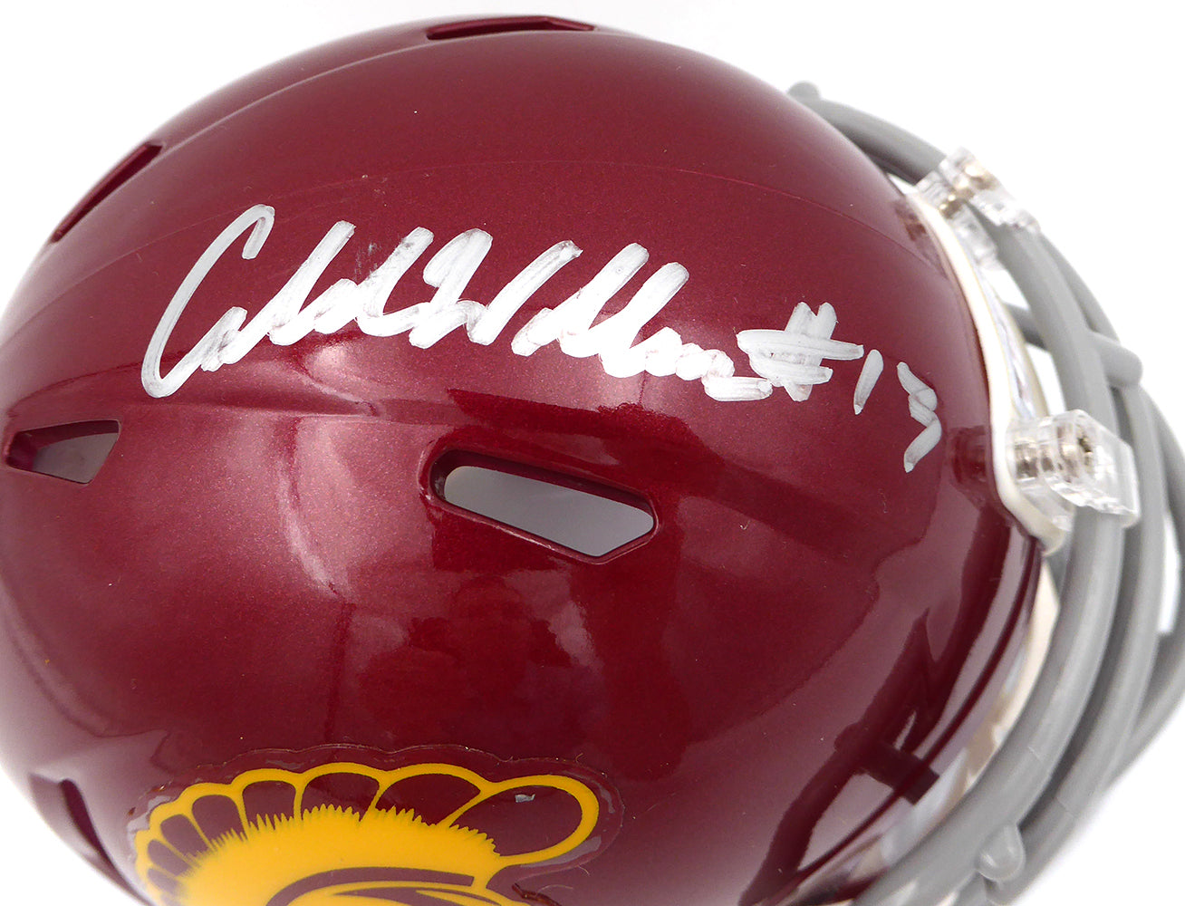 Caleb Williams Autographed USC Trojans Mini Helmet Beckett BAS QR #GD53524557