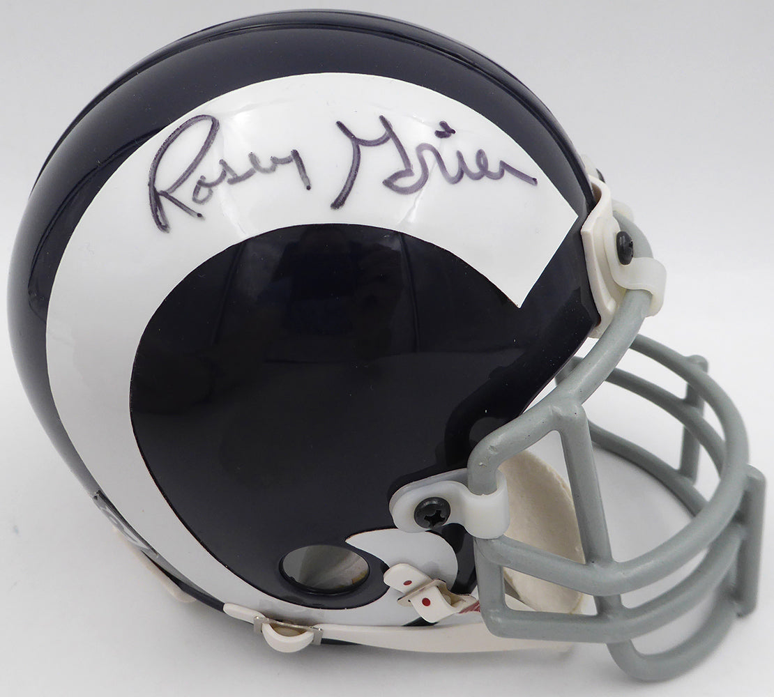 Rosey Grier Autographed Los Angeles Rams Mini Helmet PSA/DNA #2A10876