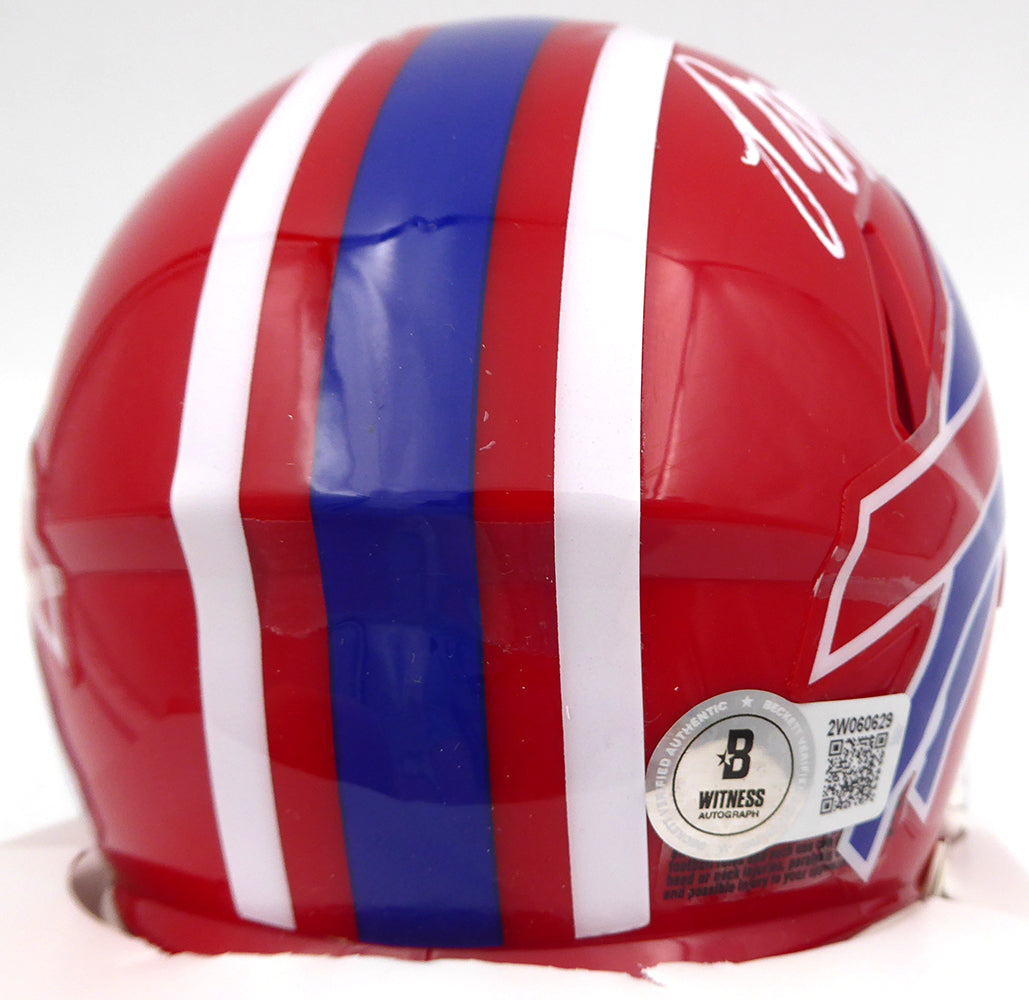 Bruce Smith Autographed Buffalo Bills Mini Helmet Beckett BAS QR #2W060629