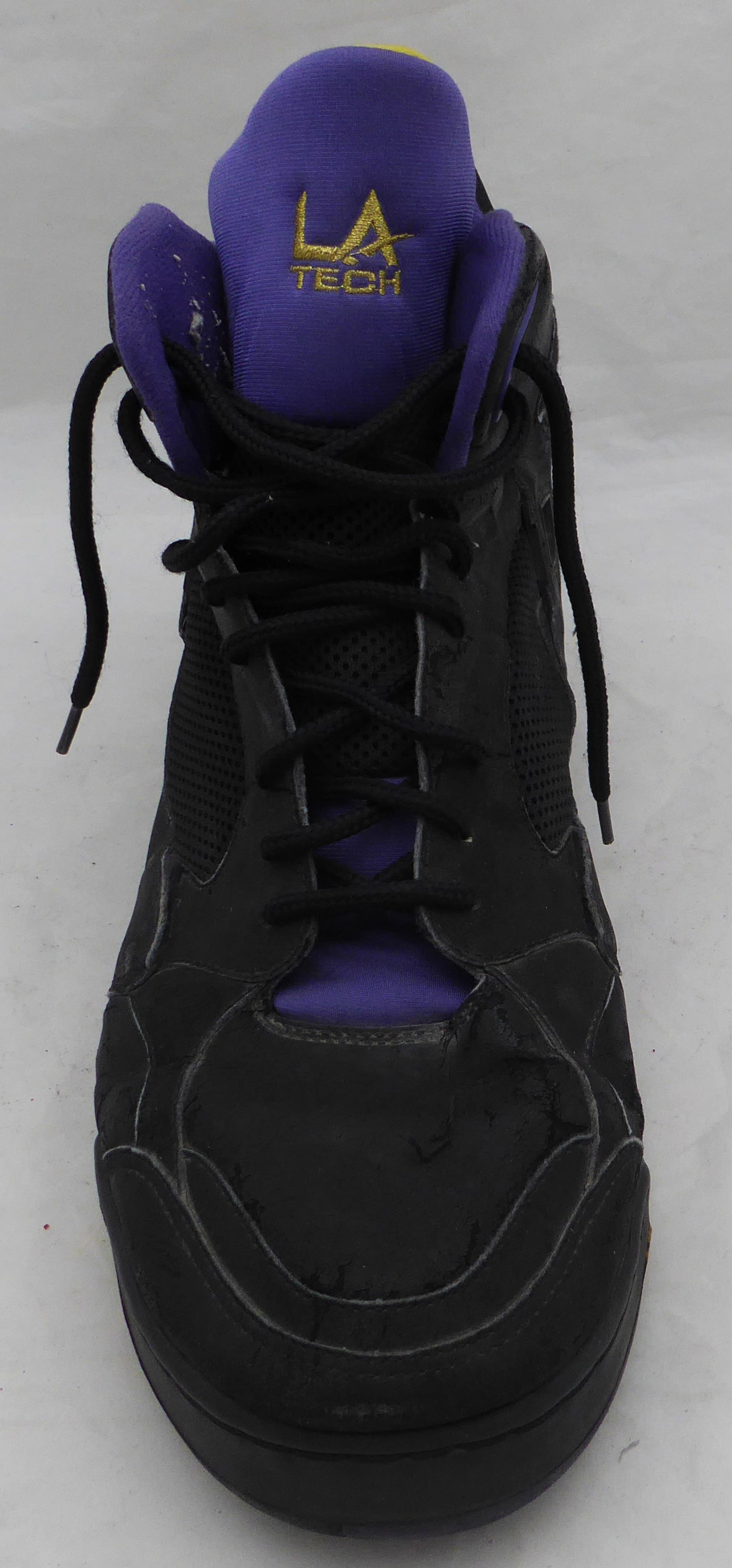 Karl Malone Autographed Game Used LA Tech Shoe Utah Jazz Beckett BAS QR #BK44635