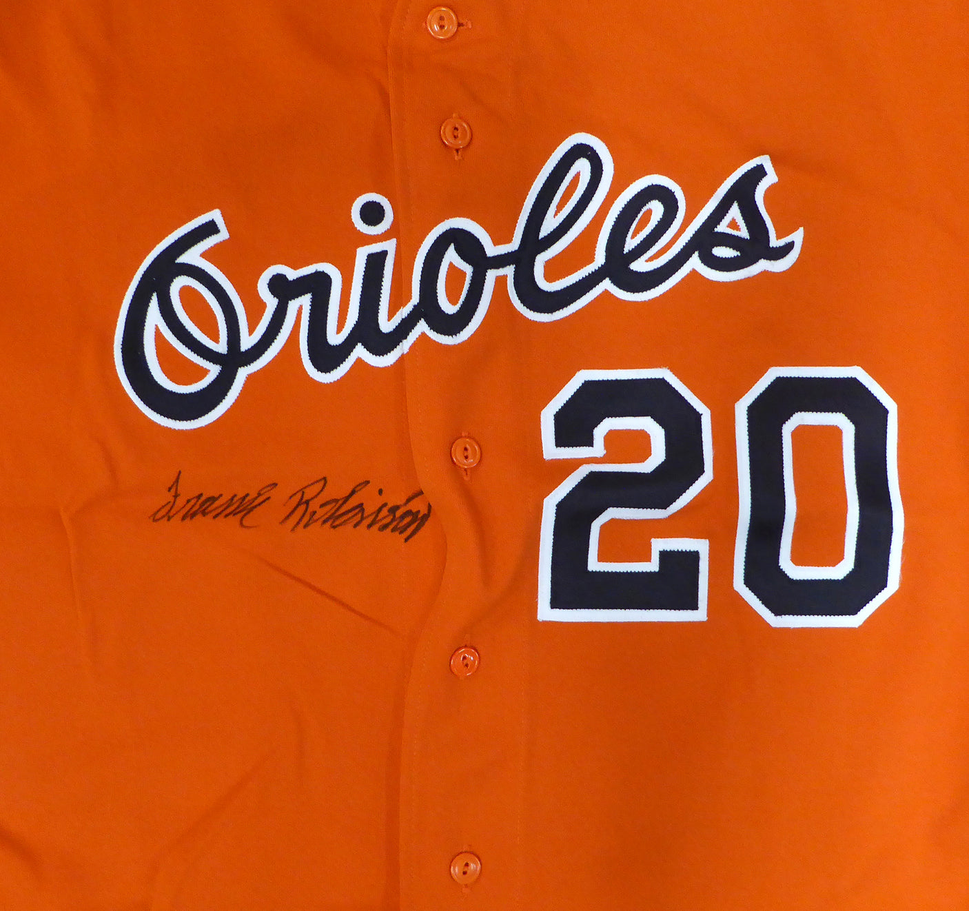 Baltimore Orioles Frank Robinson Autographed Orange Authentic Mitchell & Ness Jersey Beckett BAS QR #BN64147